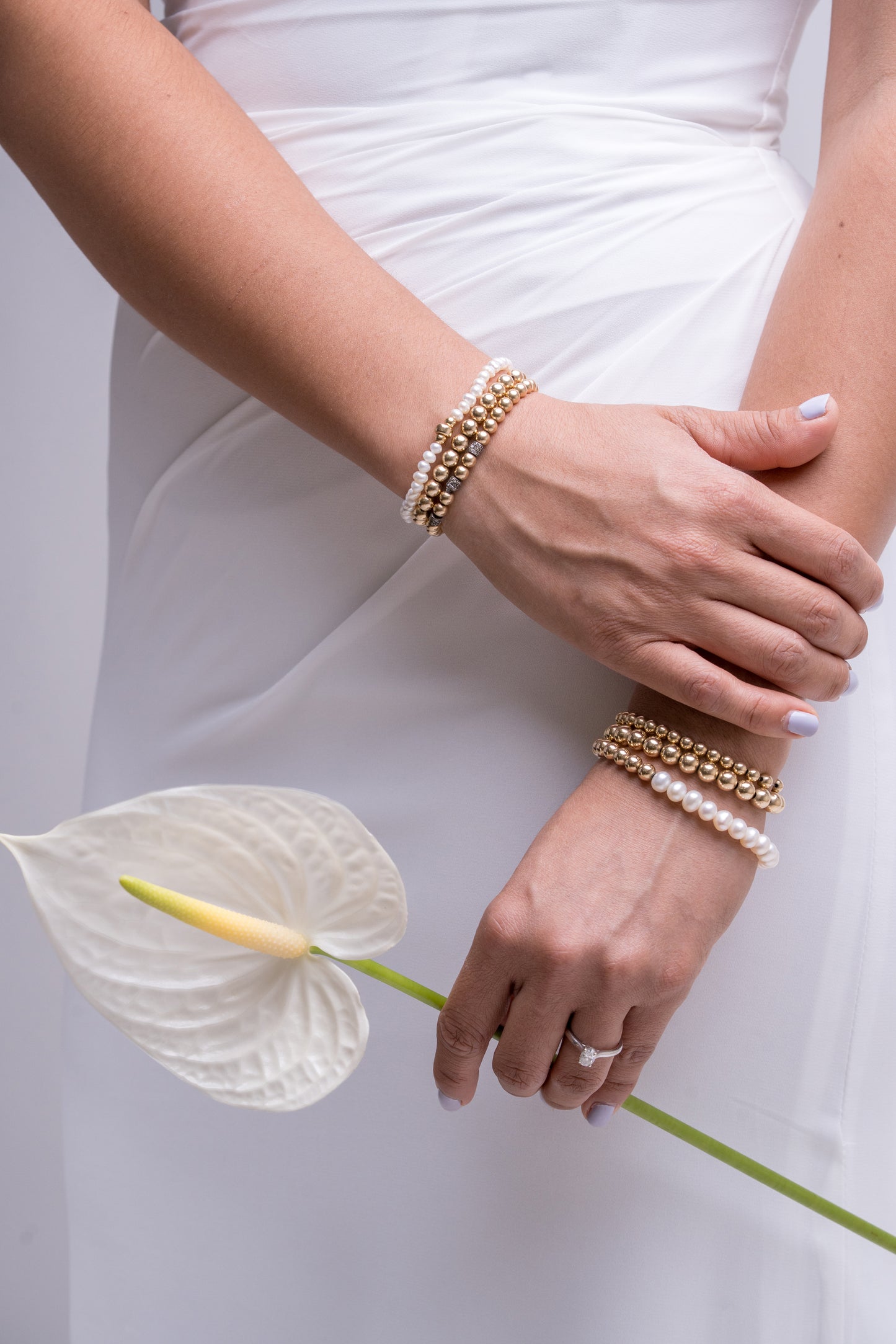 Bianca Pearls & Gold Beads