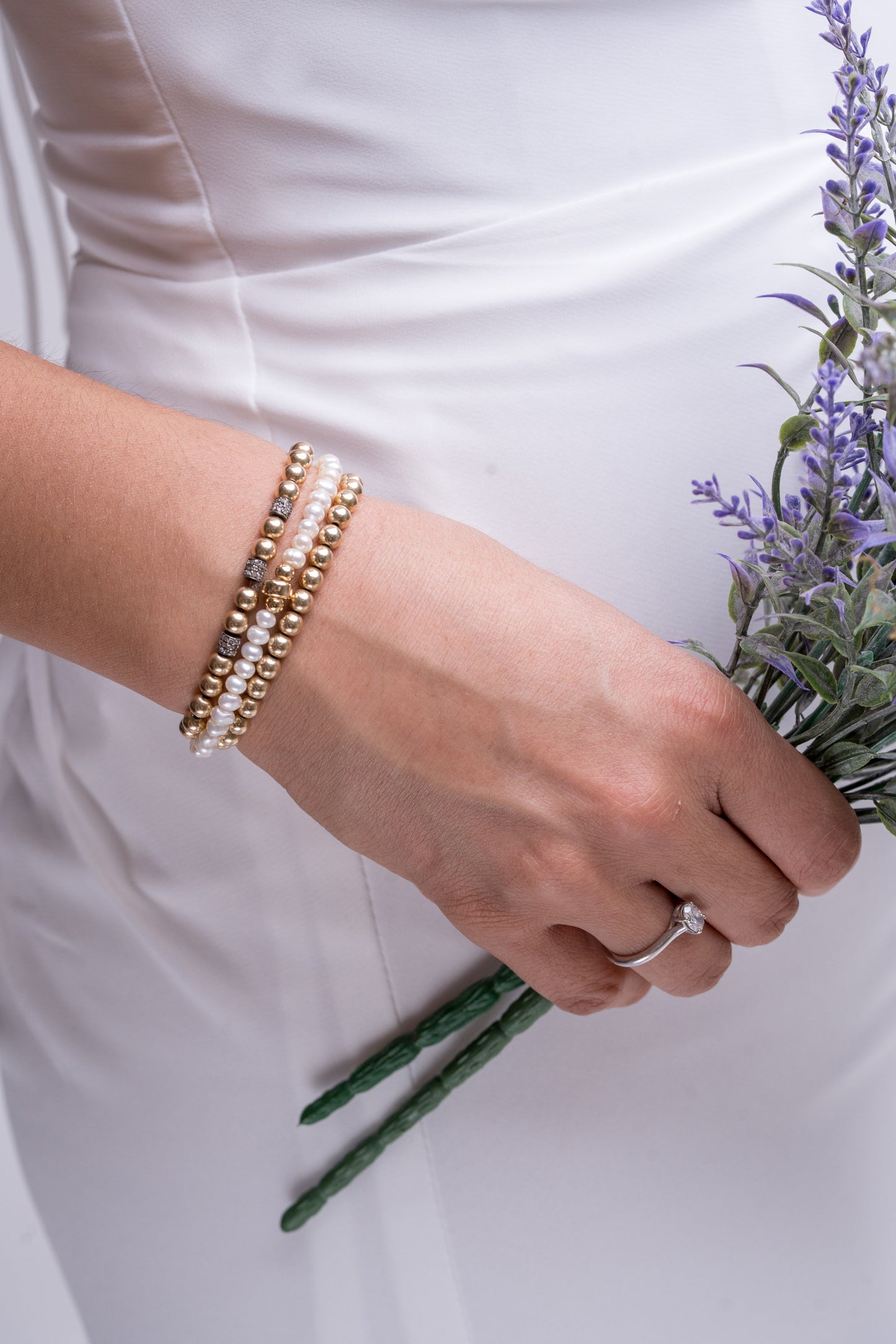 Rondelle Black Diamonds & Gold Beads