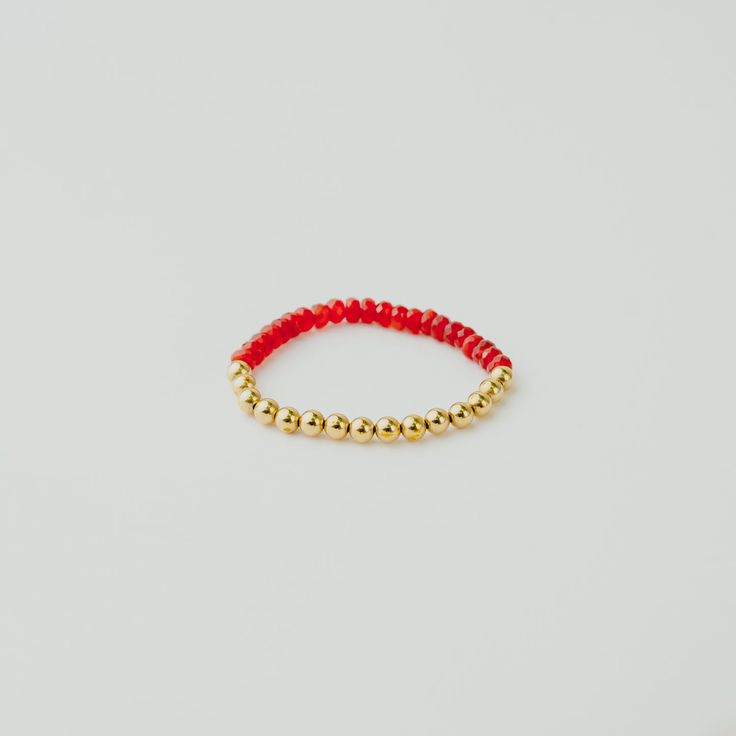 Red Agate & Gold Beads